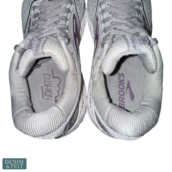 Brooks Ariel ’20 Oyster Alloy Grape Running Walking Shoes Women’s 8.5 Wide - Picture 13 of 14